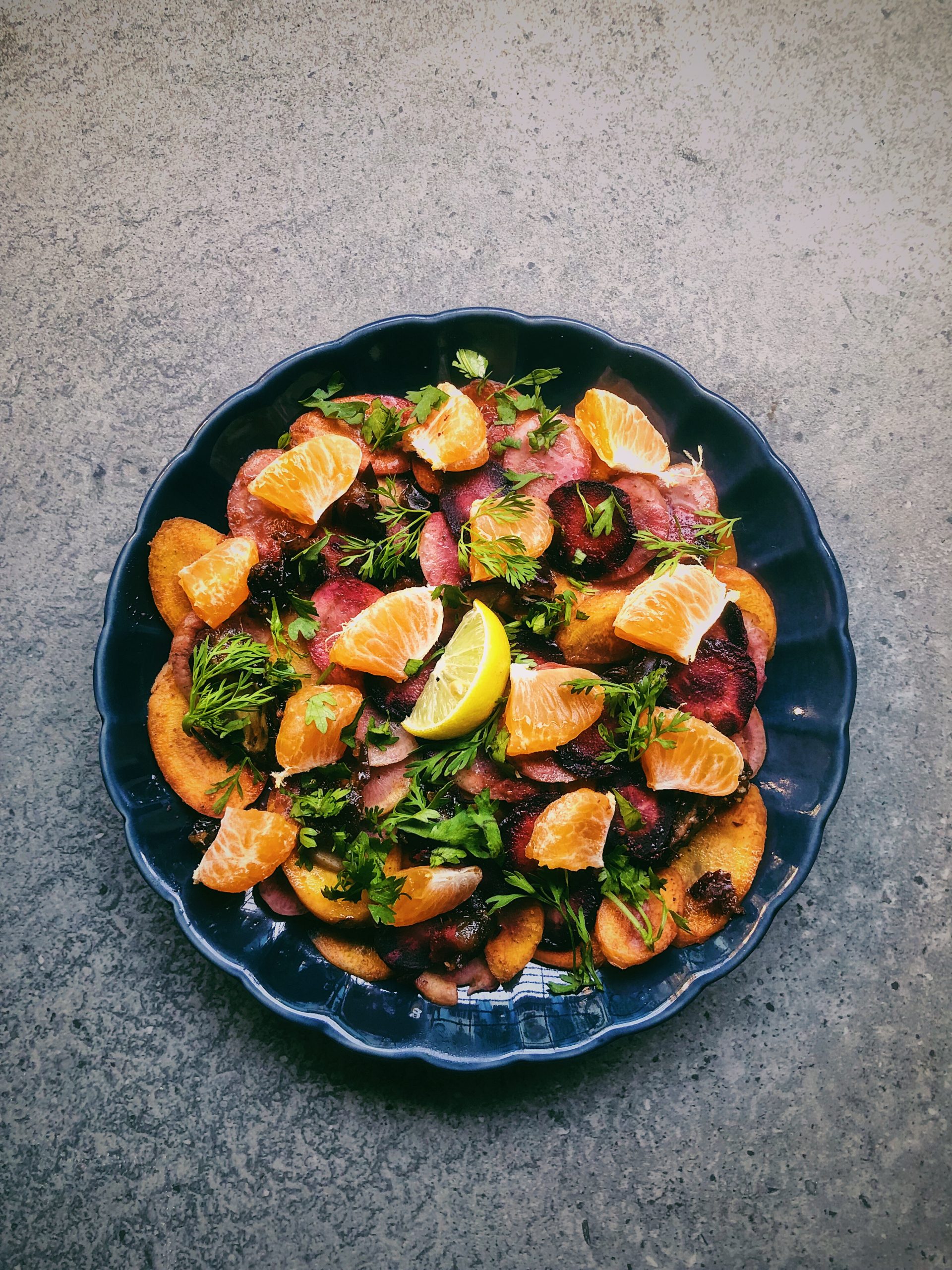 Chaat Masala Coloured Carrots and Dates